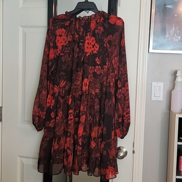 H&M Long Sleeve chiffon Floral dress, Sz. 6 - Picture 3 of 8